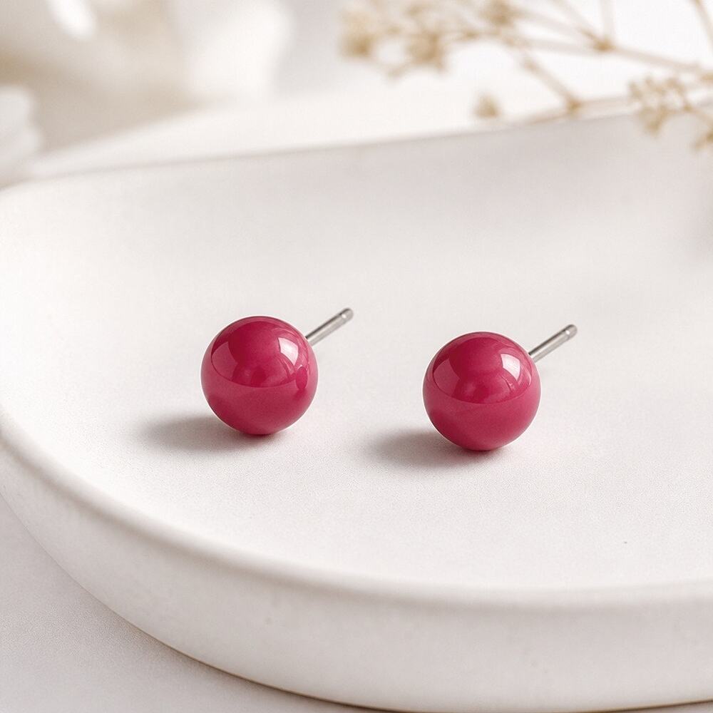 Pink Stud Earrings